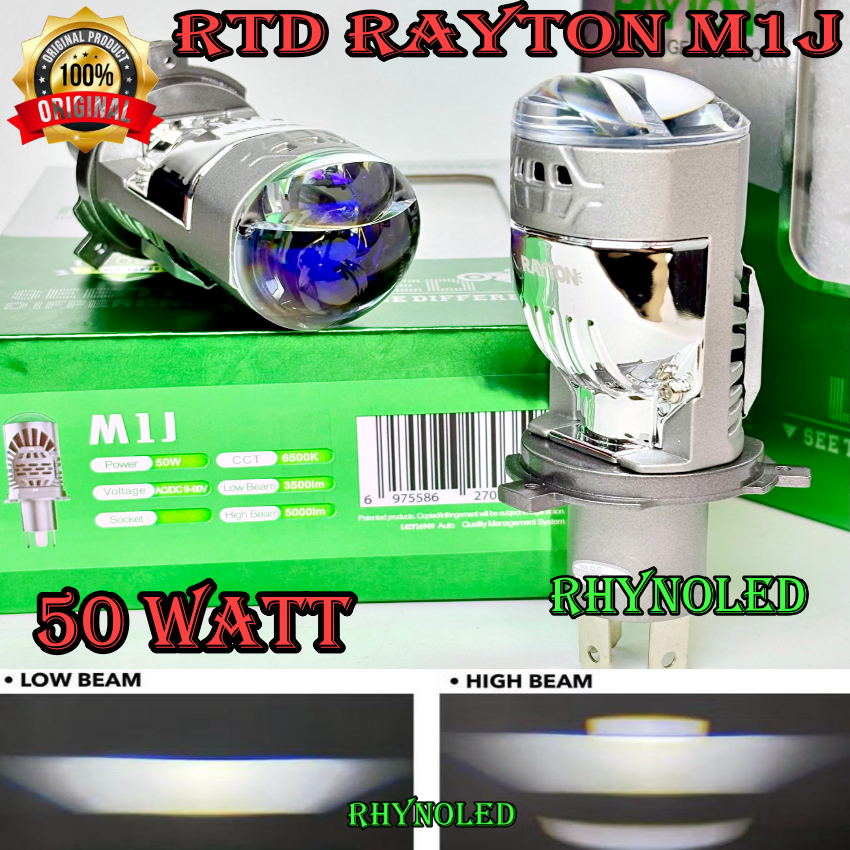 Jual ORIGINAL RTD RAYTON MINI LED H4 M1J 50 WATT BLUELENS MOTOR MOBIL ...