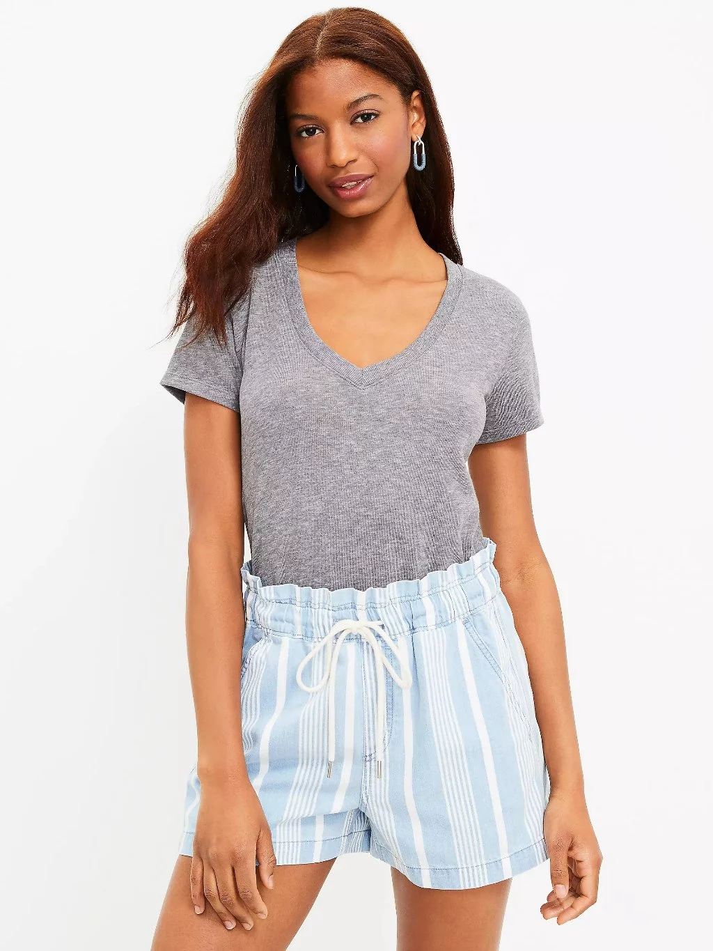 Atasan Lengan Pendek Wanita LFT Everyday V-Neck Tee - 2306