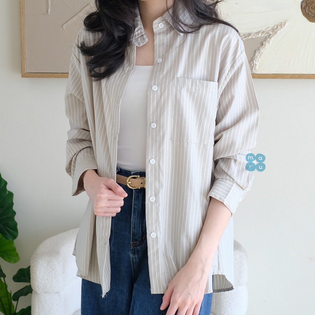 HARU Maru Women's Office Shirt Stripes Fit XL foto 5