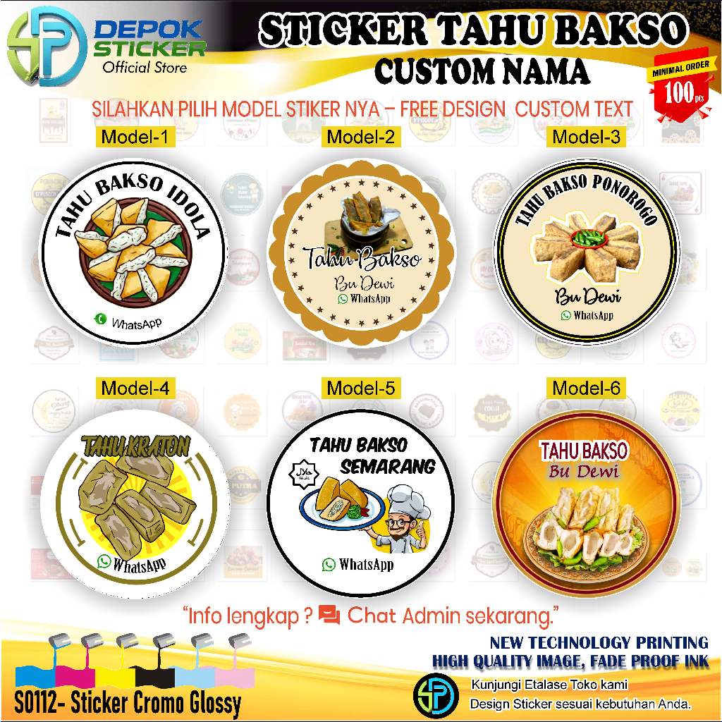 Jual cetak Stiker TAHU BAKSO Custom Nama | Shopee Indonesia