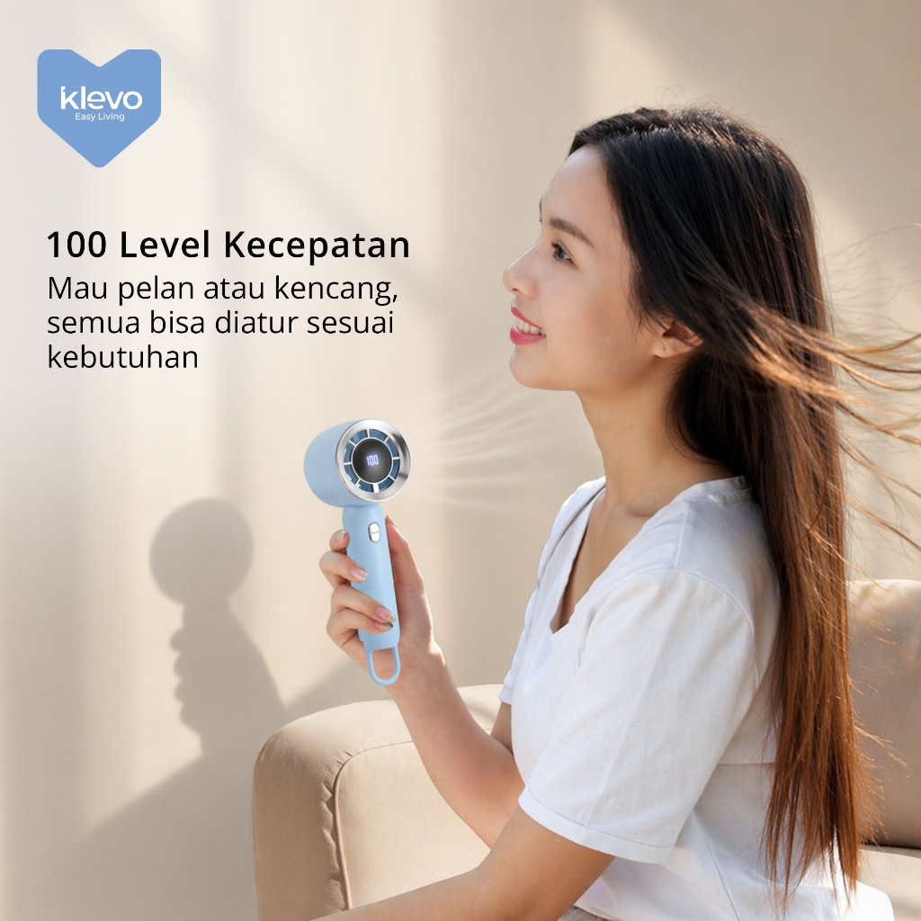 Jual KLEVO Airyn Kipas Angin Portable Genggam Turbo High Speed Mini Fan ...