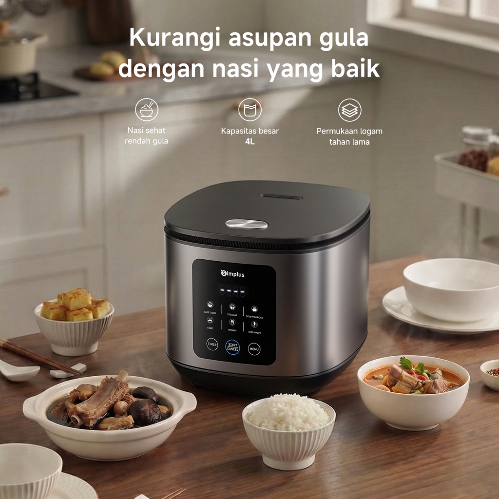 Jual Simplus Live Streaming Rice Cooker MagicCom 4L Nasi Rendah Gula ...