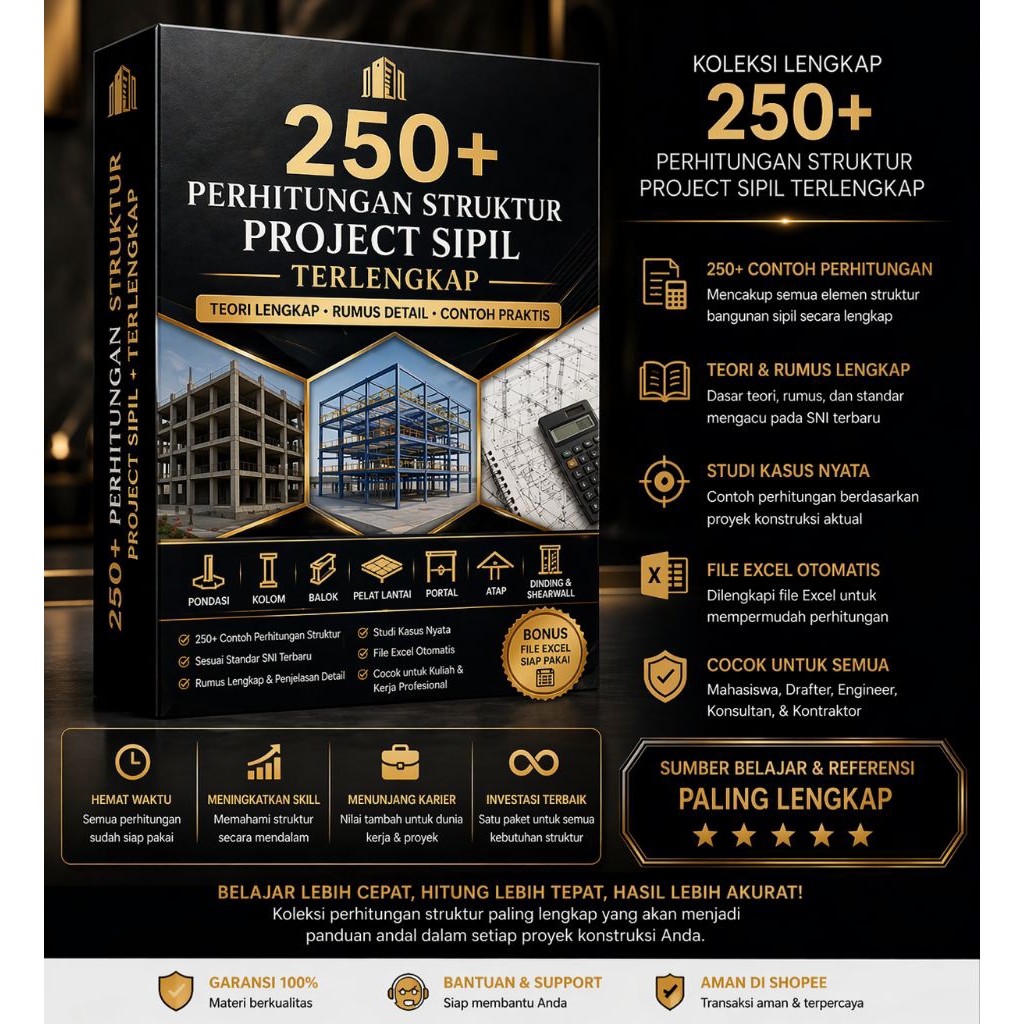Jual 250+ Perhitungan Struktur Project Sipil Terlengkap + File Excel ...