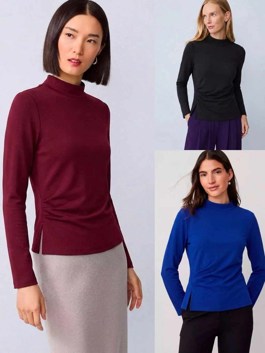Atasan Lengan Panjang Wanita AT Mock Neck Long-Sleeved Top - 2319