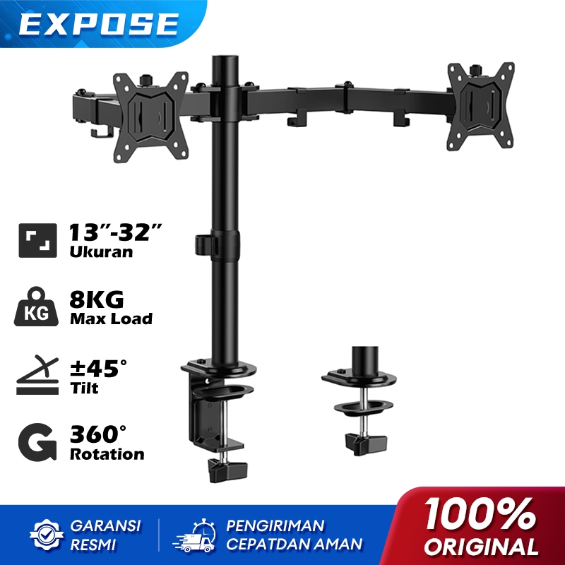 Jual Bracket Monitor PC / 13-32 Inch / Dual Monitor Arm Mount / Monitor ...