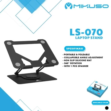 MIKUSO LS 070 Laptop Stand Portable Dan Foldable 360° Rotation Aluminum