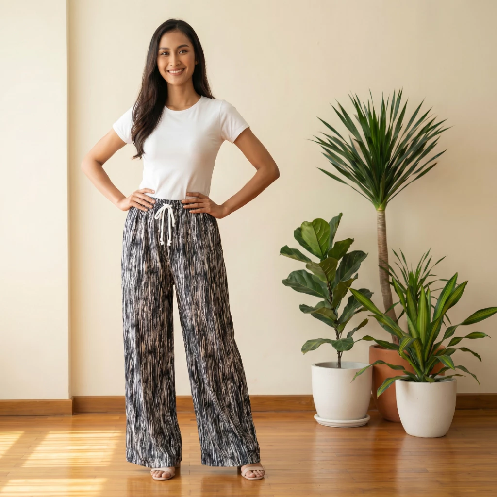 Celana Panjang Wanita Motif Abstrak – Kulot Everyday Pants