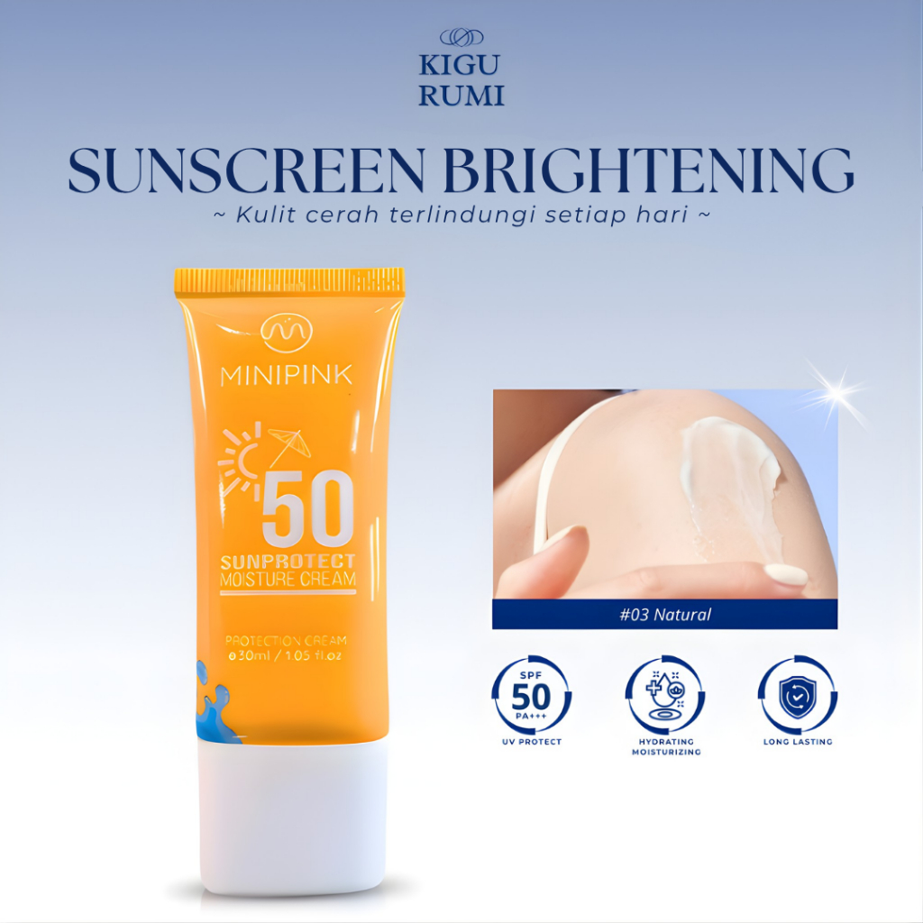 Jual MINIPINK Sunscreen Moisture Cream Sunprotect SPF 50 PA+++ 30ml ...