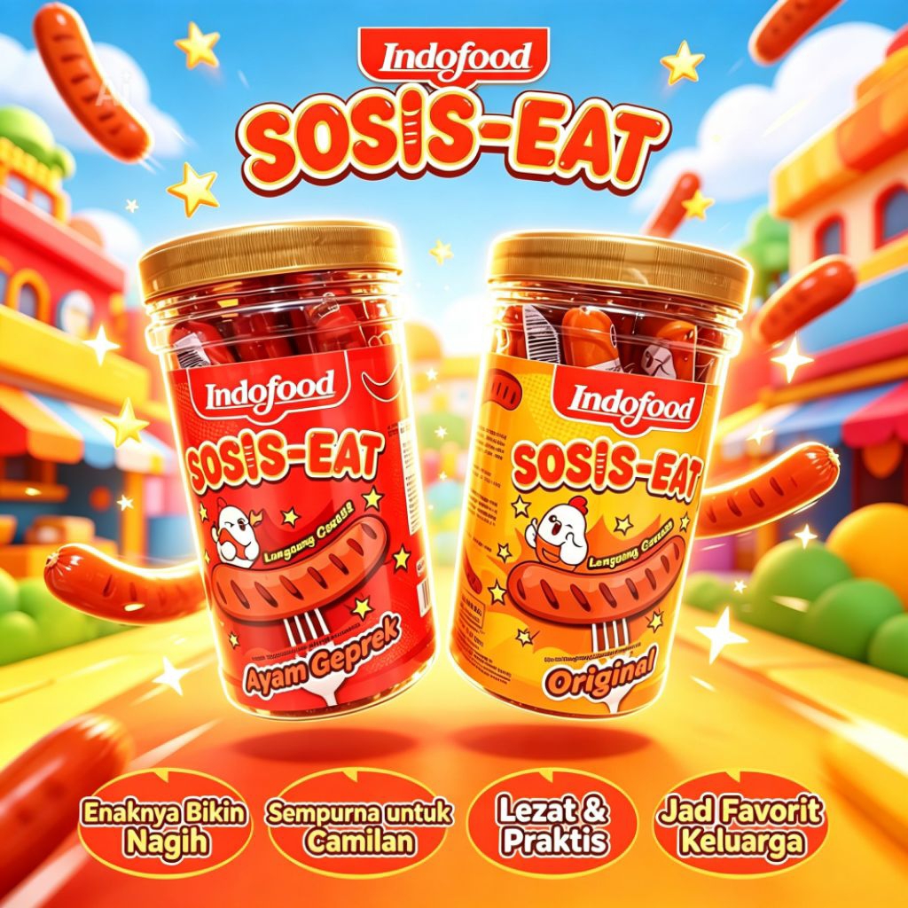 Jual Sosis EAT Indofood Siap Makan | Rasa Original, Ayam Geprek, dan ...