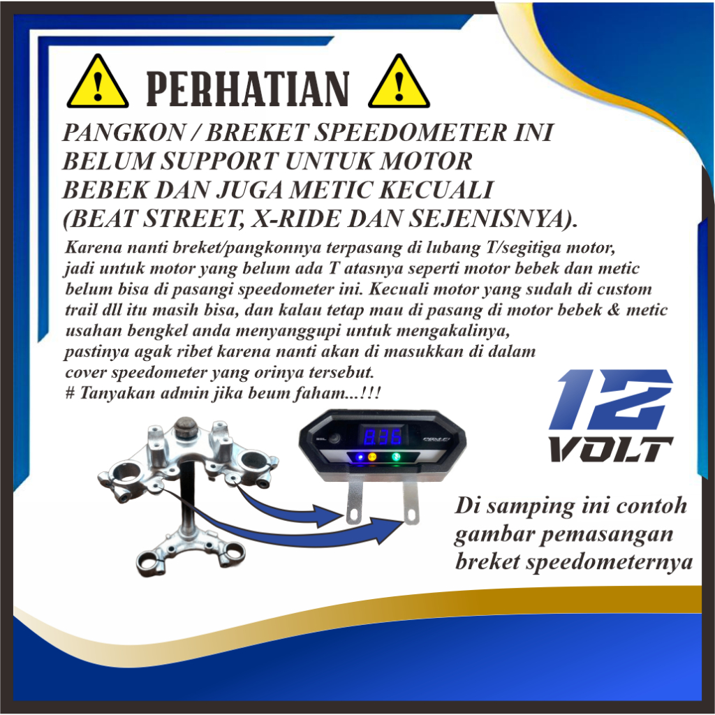 Jual SPEEDOMETER DIGITAL CUSTOM 12 VOLT COVER BEAT STREET, CRF, VERZA ...