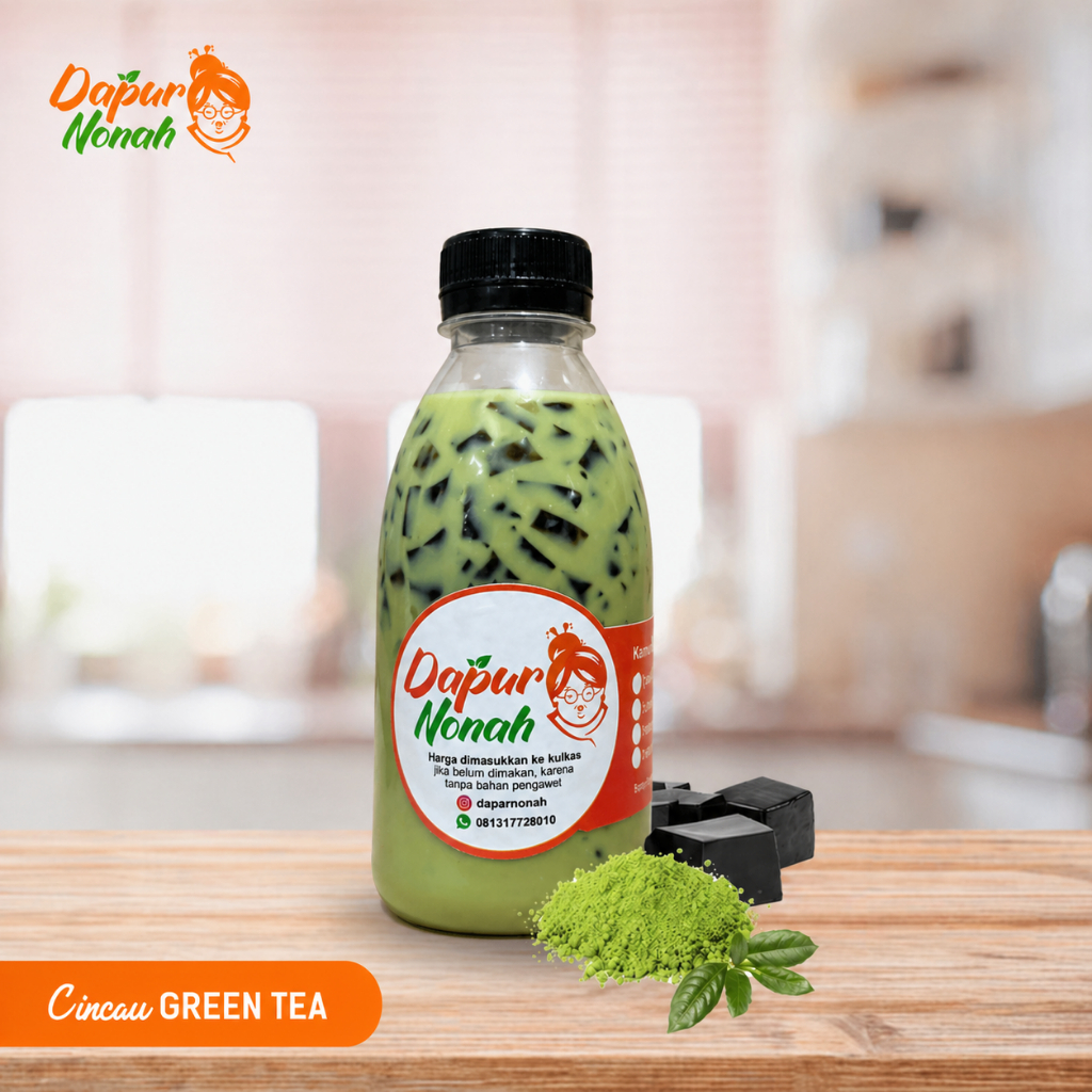 Jual Minuman cincau hitam segar rasa GREAN TEA cincau 300ml cincau ...