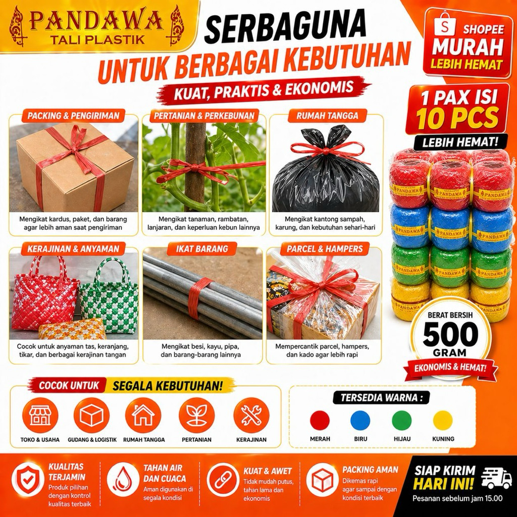 Jual Tali Rafia 1 Roll Terlengkap & Harga Terbaru Juli 2026 | Shopee ...