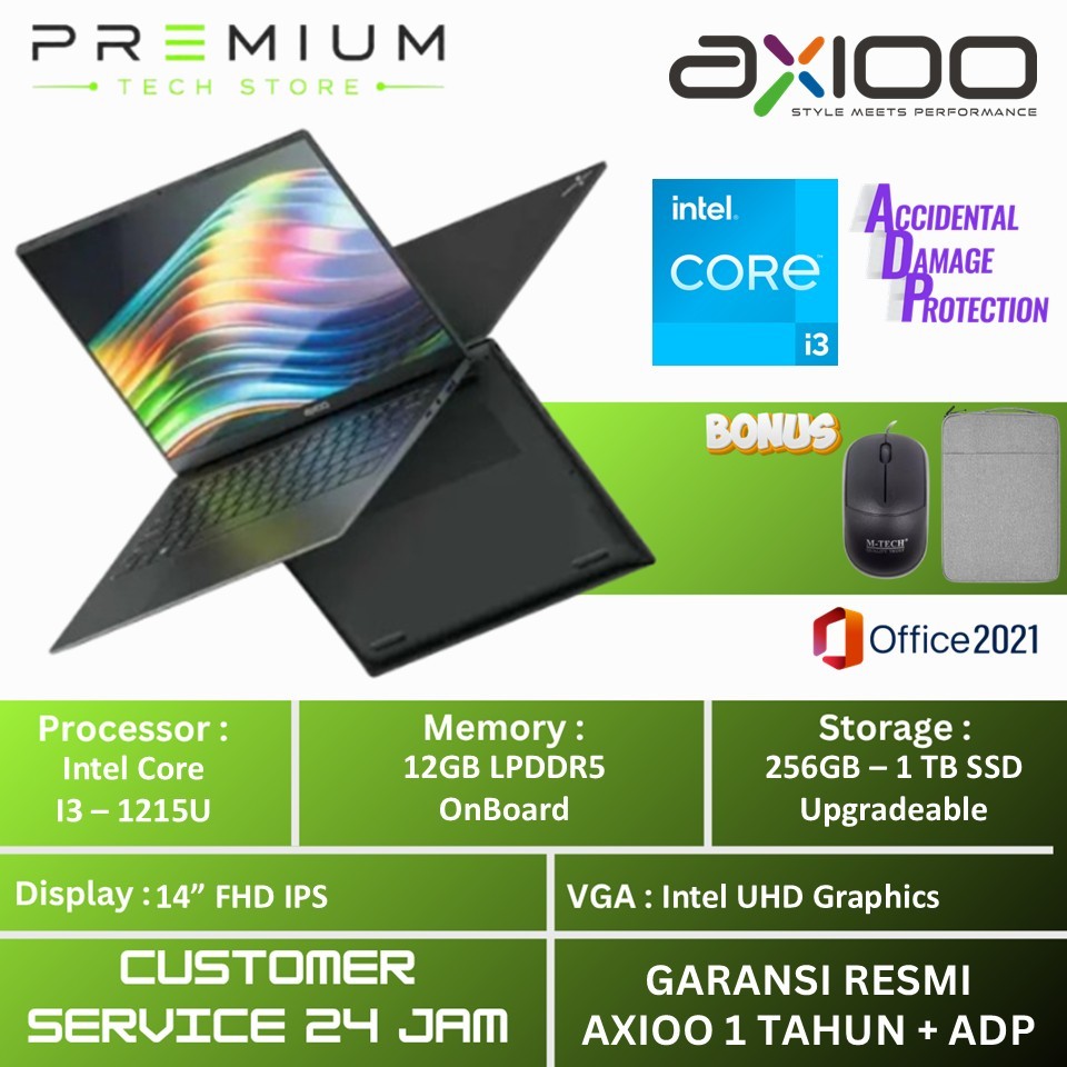Jual Axioo Hype R3 Intel i3 1215U RAM 12GB 512GB SSD FHD Backlit Win11 ...
