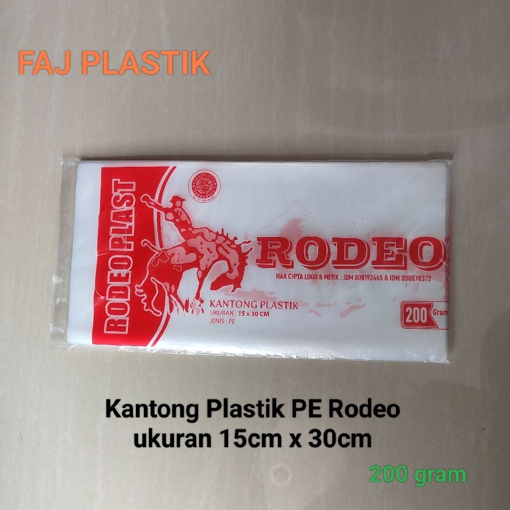 Jual Plastik PE rodeo 15cmx30cm isi 200gram Plastik es ukuran 15x30 ...
