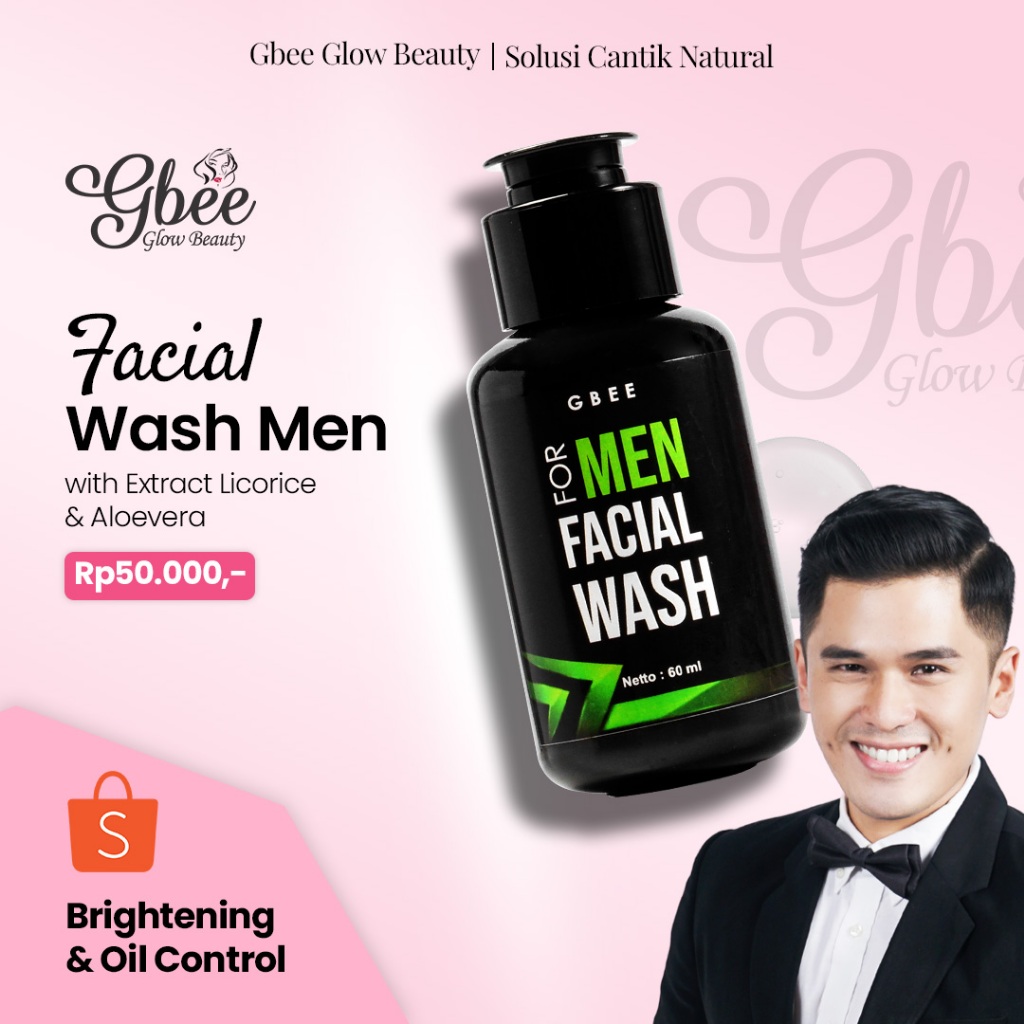 Jual Gbee Glow Facial Wash For Men 60ml Sabun Pembersih Dari Minyak Dan ...