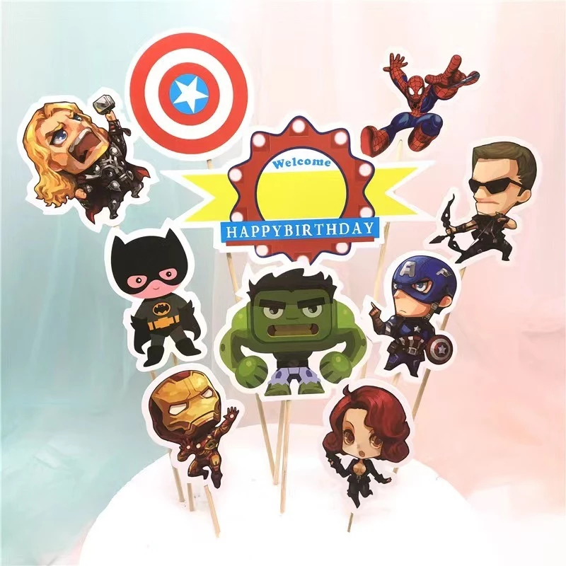 Jual Topper Cake Marvel Avenger Ekonomis Bahan Karton Murah Meriah ...