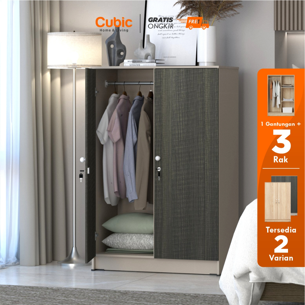 Cubic Lemari Kecil Minimalis / Lemari Pakaian 2 Pintu / LUNA BL 121