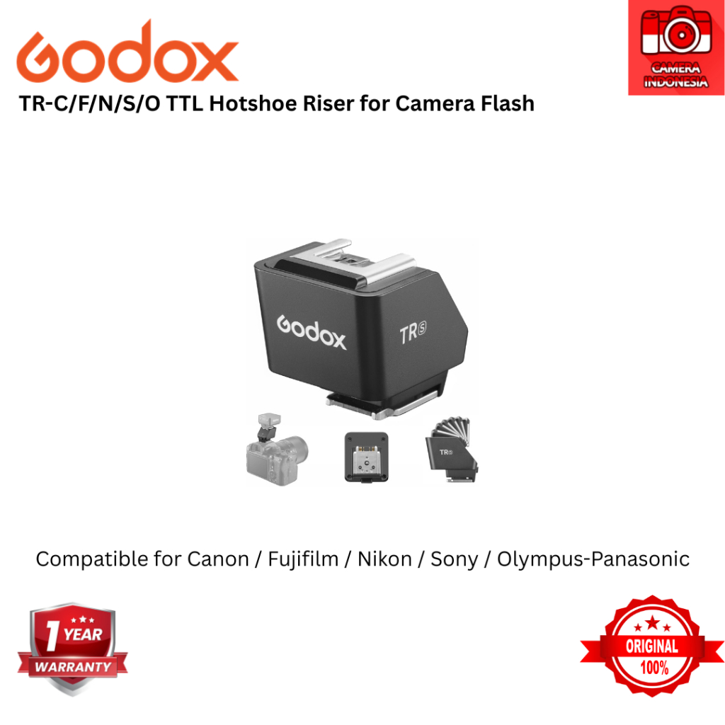 Jual Godox TR TTL Hot Shoe Riser for C F N S O Camera Flash Peninggi ...