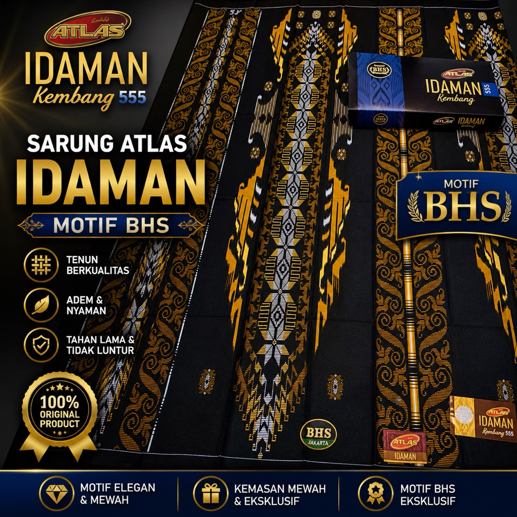 sarung atlas idaman harmoni|atlas serasi|motif BHS|terbaru