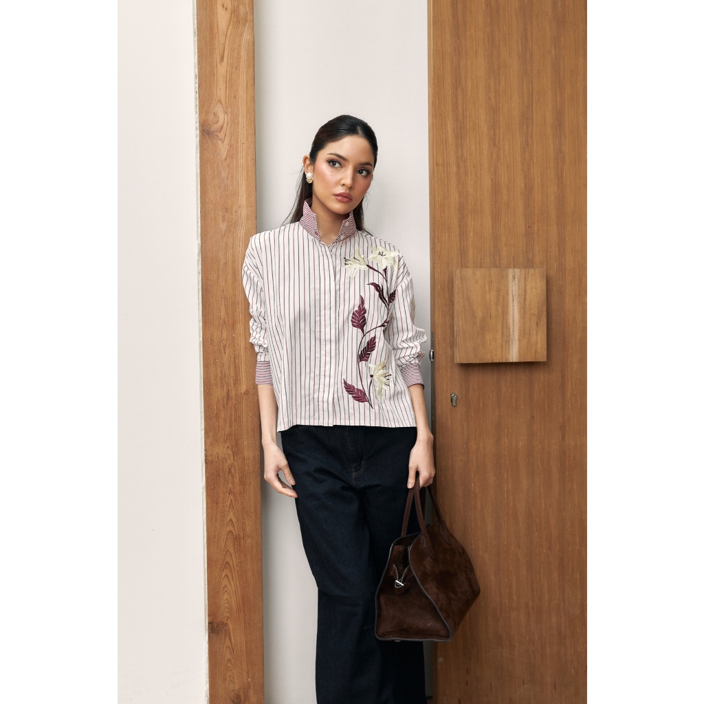 Jual STUDIO TUI - HAIFA SHIRT IN MAROON | Shopee Indonesia