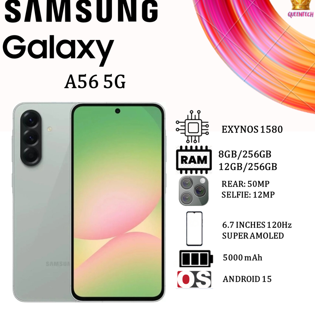 SAMSUNG Galaxy A56 5G 12GB/256GB Exynos 1580 120Hz Super AMOLED [GARANSI RESMI]