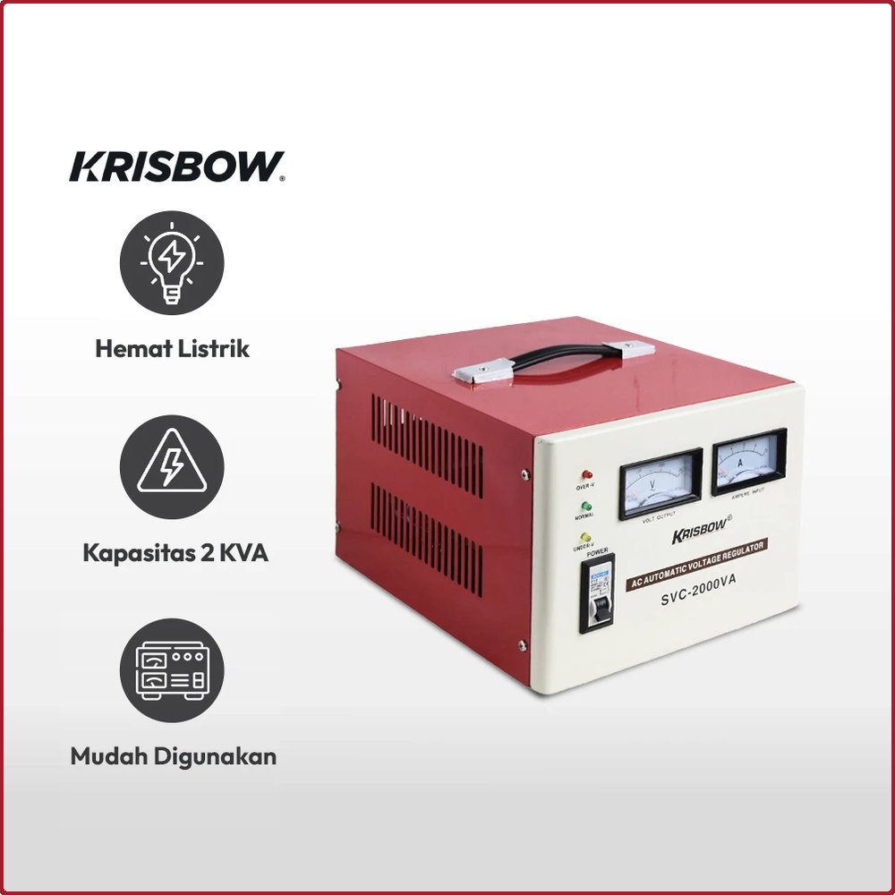 Jual KRISBOW Stabilizer Analog 2 KVA SVC-2000 Va - Merah | Shopee