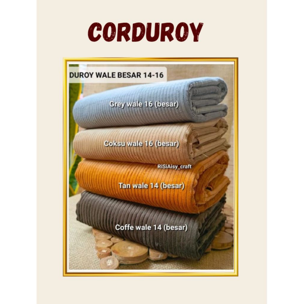 Jual Kain Corduroy / Codoray/ Cororai Denim Cotton Premium Import Kain ...