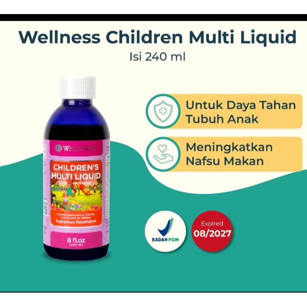 Jual Wellness children multiliquid rasa berry flavor | Shopee Indonesia