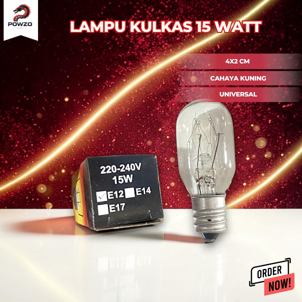 Jual POWZO LAMPU KULKAS/FREEZER 15 WATT TYPE E12, E14, E17 | Shopee ...