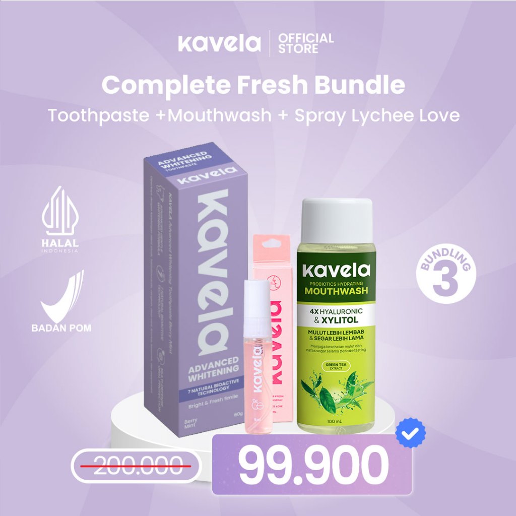 Jual KAVELA Complete Oral Care Bundle – Advanced Whitening Toothpaste ...