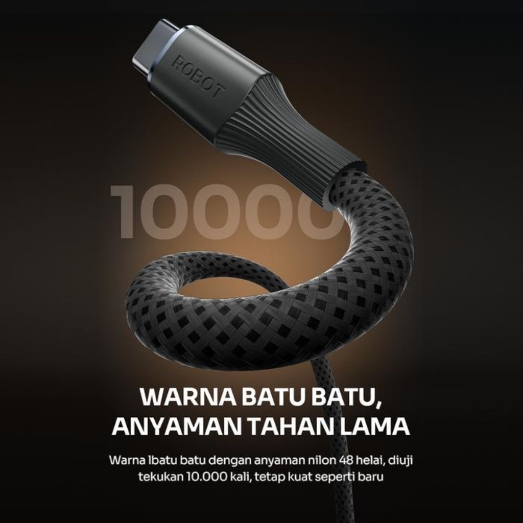 Jual Kabel Data Robot RNCC100 Type C to Type C | Shopee Indonesia