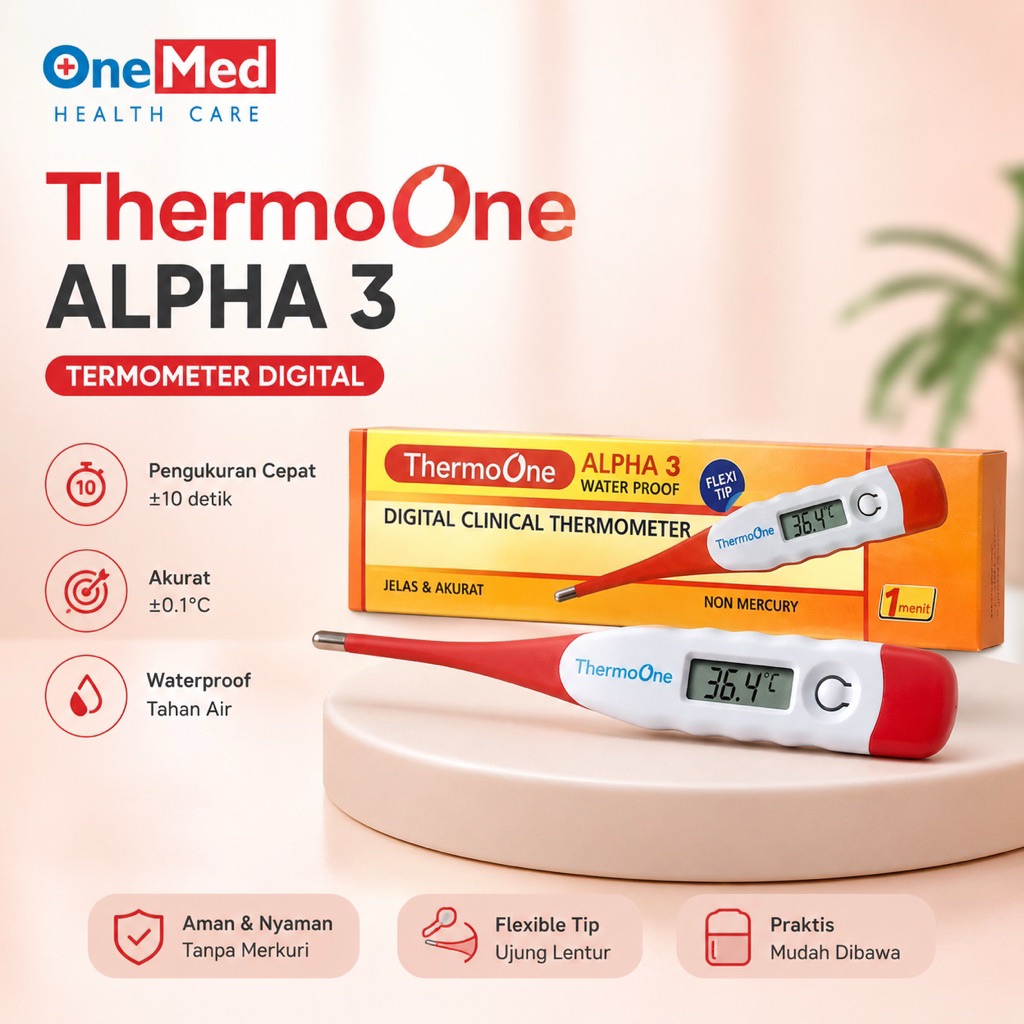 Jual THERMOMETER DIGITAL ALPHA 3 ONEMED THERMO ONE TERMOMETER MEDICAL ...