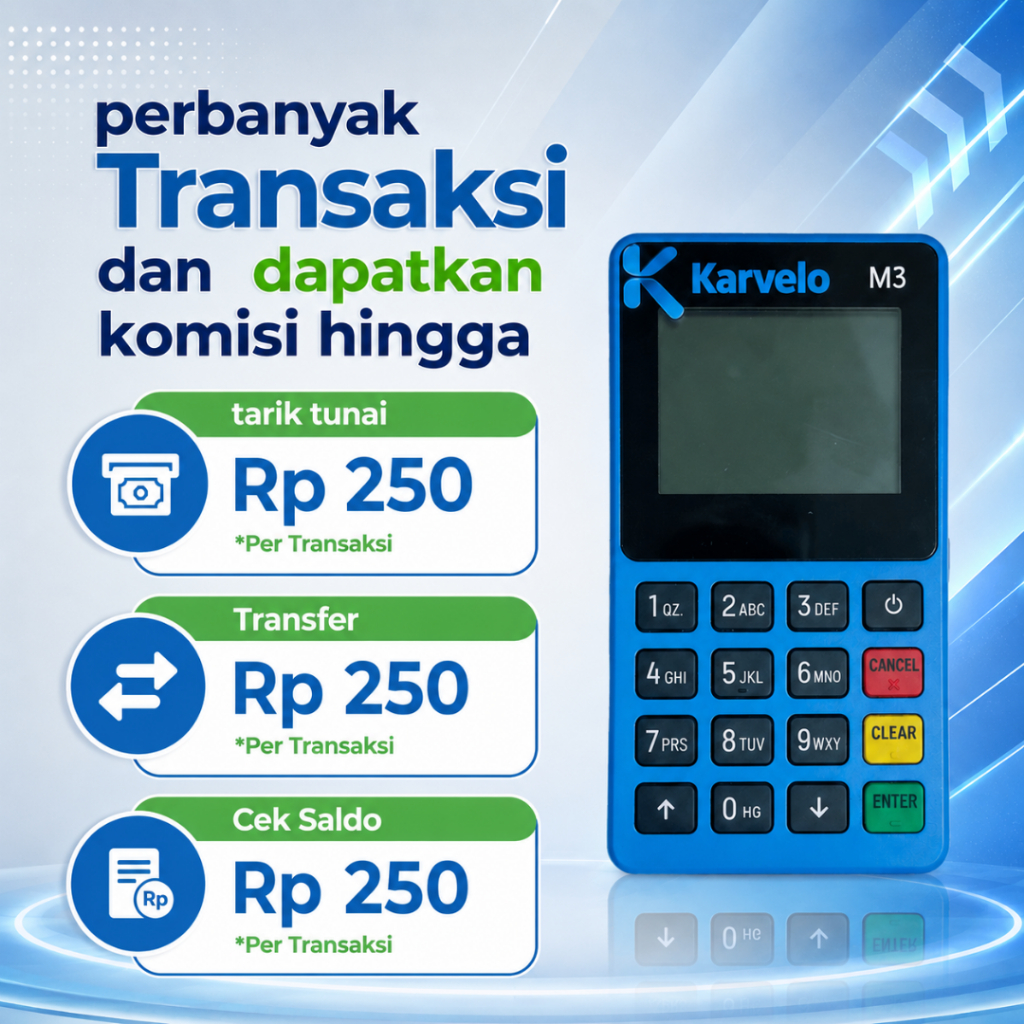 Jual Mesin EDC M3 Karvelo - BISA COD, GRATIS ONGKIR, GARANSI 1 TAHUN ...