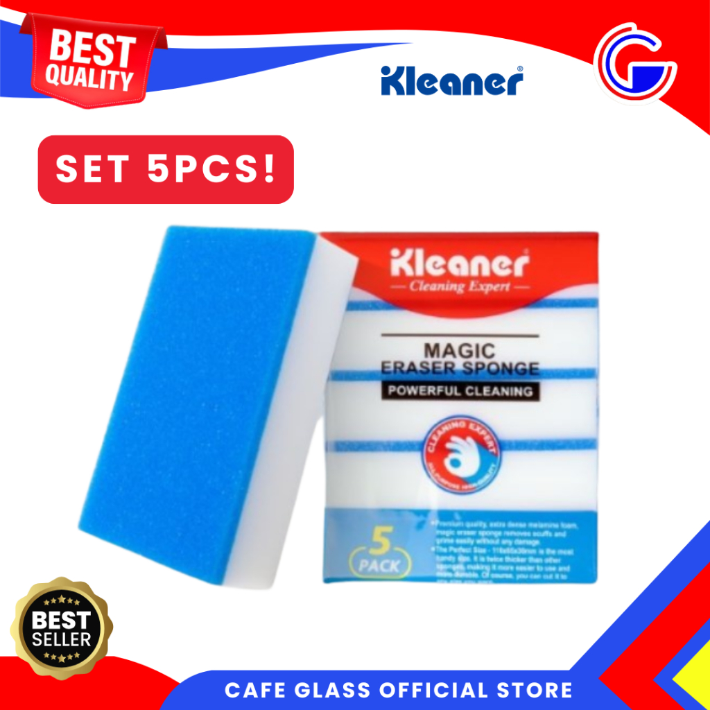 Spons Ajaib Penghilang Noda Membandel Helm, Tembok, Spidol Permanen - Kleaner Magic Sponge - Spons isi 5pcs GSH-016