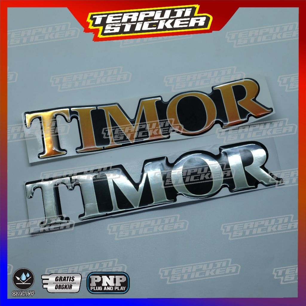 Jual emblem timbul timor/sticker logo timor/emblem timor bagasi ...