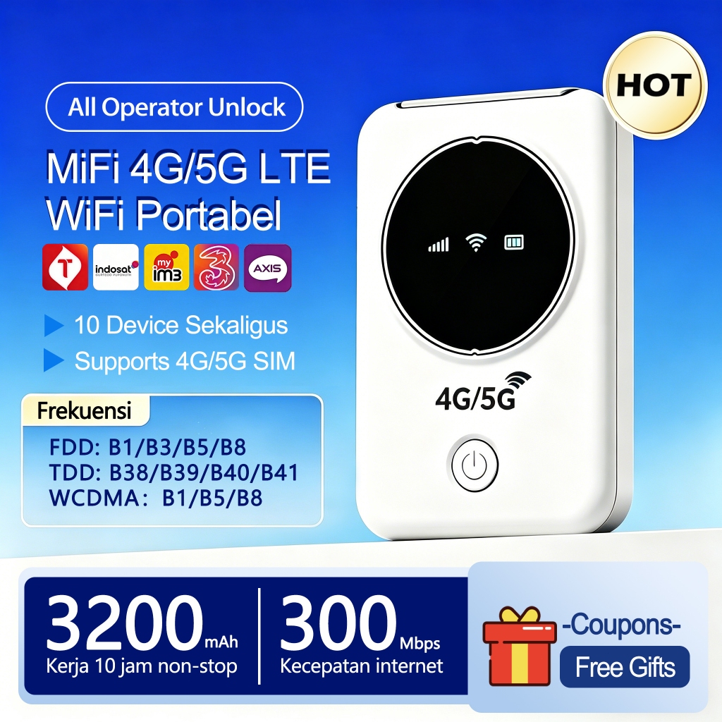 Jual Modem wifi sim card 4g all operator Telkomsel 300mbps Mini Mobile ...