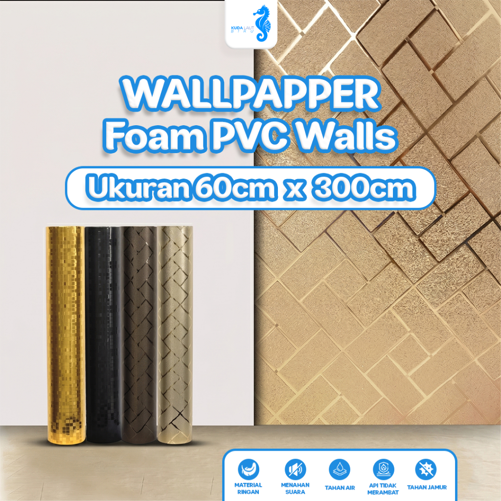Jual KLB - Wallpaper Foam Vinyl Motif Emboss Uk 60x300cm Wallfoam Motif ...