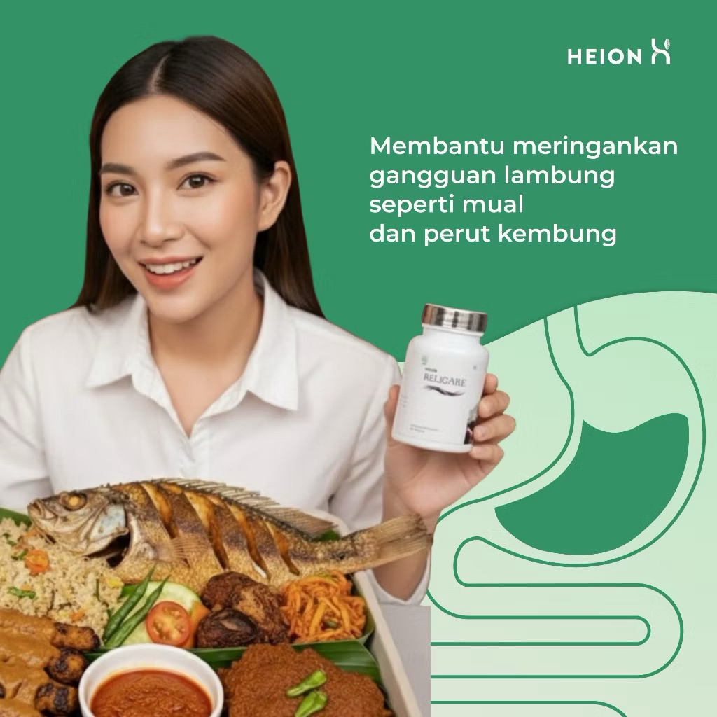 Heion Relicare 60 KAPSUL - Solusi Ampuh Asam Lambung , Maag , dan Gerd BPOM HERBAL ALAMI Lambung