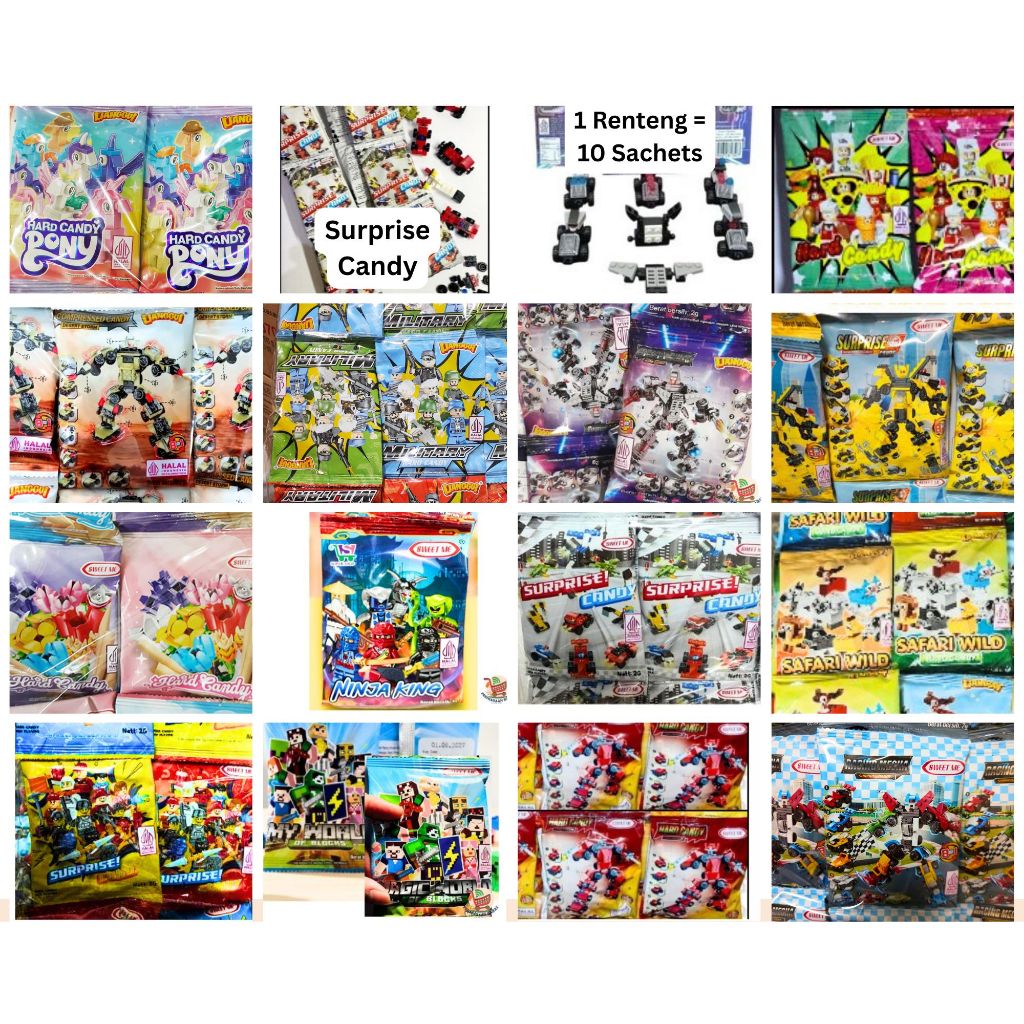 Jual 10pc (1 Renteng) Surprise Candy N1NJA KING/ MY BLOK / MECHA SWAT ...
