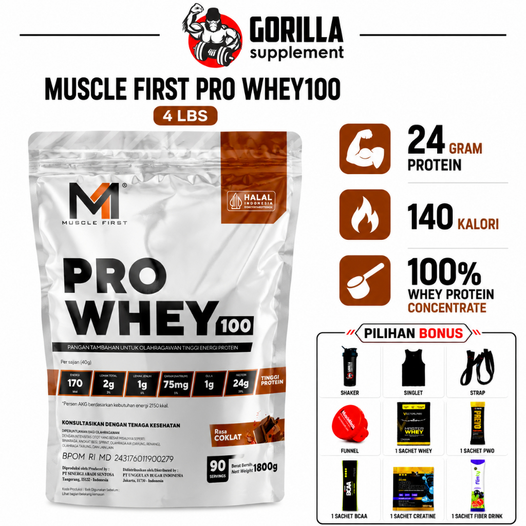 Jual MUSCLE FIRST Pro Whey 100 4lbs - 1800 Gram | 45 Serving - Whey ...