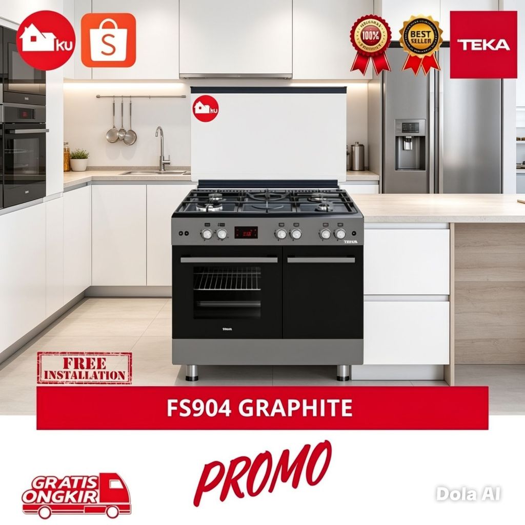 Jual TEKA FREESTANDING COOKER FS 904 GRAPHITE - KOMPOR GAS DENGAN OVEN ...