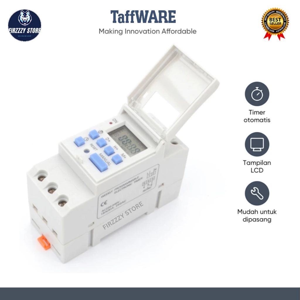Jual Taffware Programmable Digital Timer Switch 28 Program 220V/25A(16A ...