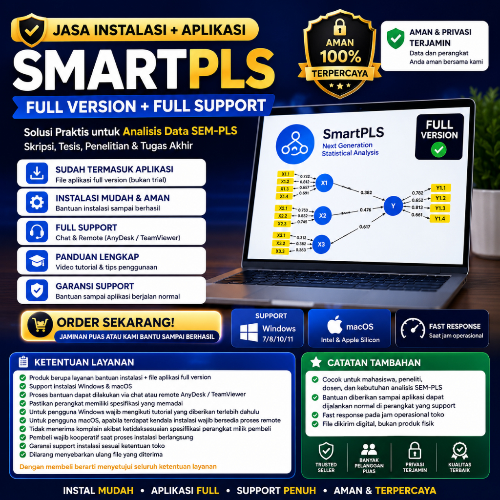 Jual Jasa Instalasi + Aplikasi | SmartPLS SEM-PLS 4 Full Support ...