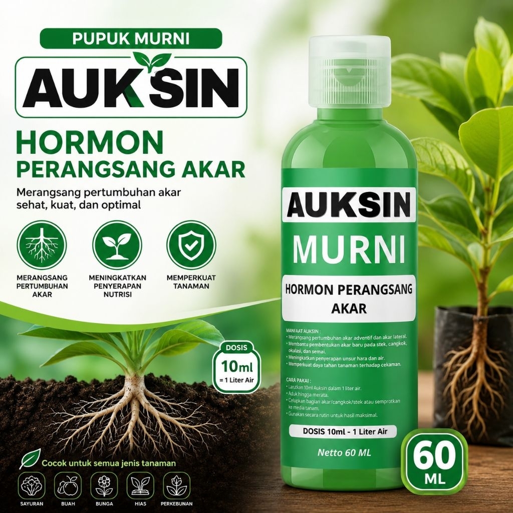 EcoLoka pupuk murni AUKSIN 60ml untuk merangsang pertumbuhan akar dan tunas tanaman