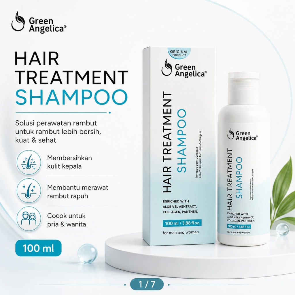 Shampo Penumbuh Rambut Dan Mencegah Rambut Rontok Lebih Parah - GREEN ANGELICA HAIR SHAMPO
