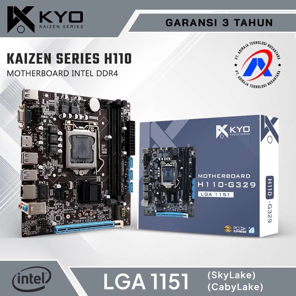 Jual Motherboard KYO KAIZEN H110 DDR4 Socket LGA 1151 MOBO H110 INTEL ...
