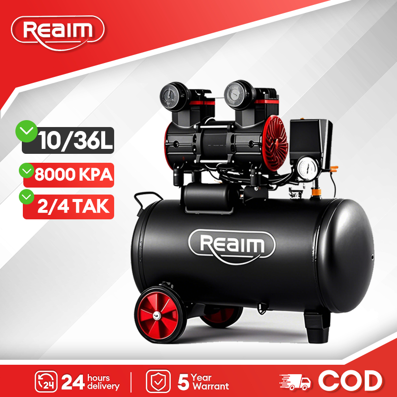 Jual REAIM Kompresor Angin Listrik 36L/8L 1100W Compressor Angin Silent ...