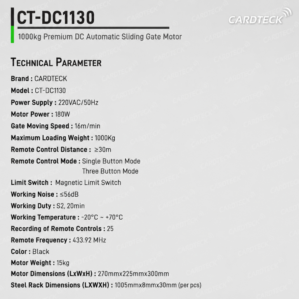 Jual Cardteck DC1130 Premium Automatic Copper Inner Gear DC Motor ...
