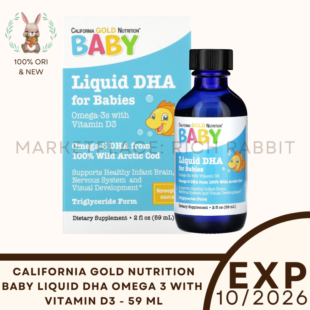 Jual California Gold Nutrition Baby Liquid DHA Omega Vitamin D3 ...