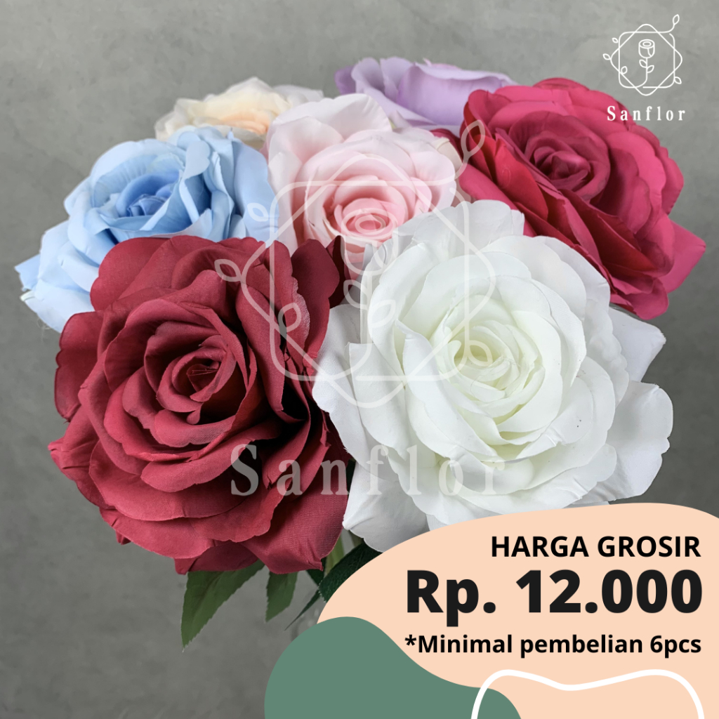 Jual ROSE DIAMOND K1 JUMBO/ BUNGA ARTIFICIAL/ TANAMAN HIAS PLASTIK ...